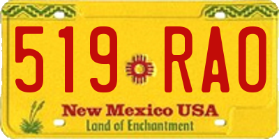 NM license plate 519RAO
