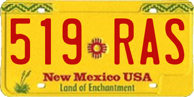 NM license plate 519RAS