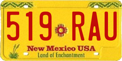 NM license plate 519RAU