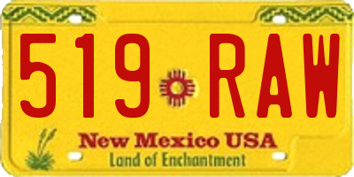 NM license plate 519RAW