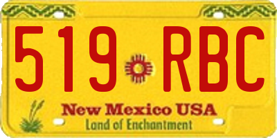 NM license plate 519RBC