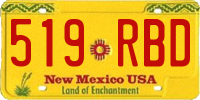 NM license plate 519RBD