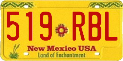 NM license plate 519RBL