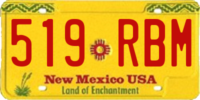 NM license plate 519RBM