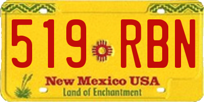 NM license plate 519RBN