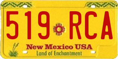 NM license plate 519RCA
