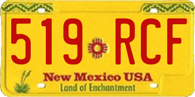 NM license plate 519RCF