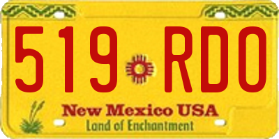 NM license plate 519RDO