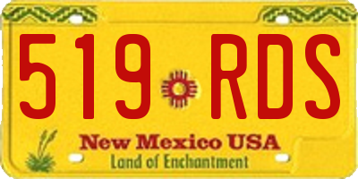NM license plate 519RDS