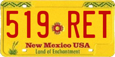 NM license plate 519RET