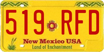 NM license plate 519RFD