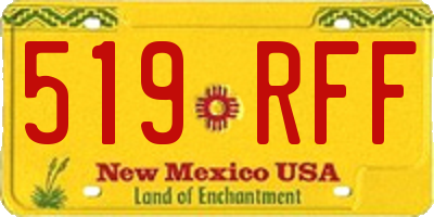 NM license plate 519RFF