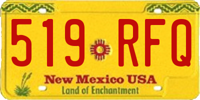 NM license plate 519RFQ