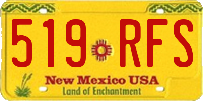 NM license plate 519RFS
