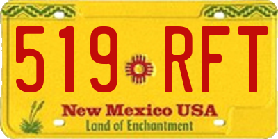 NM license plate 519RFT