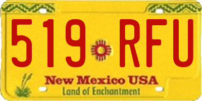 NM license plate 519RFU