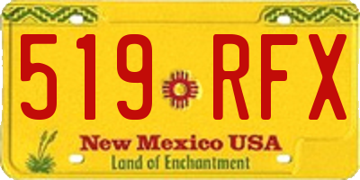 NM license plate 519RFX