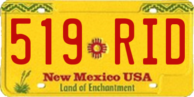 NM license plate 519RID
