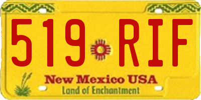 NM license plate 519RIF
