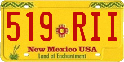 NM license plate 519RII