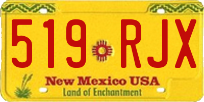 NM license plate 519RJX