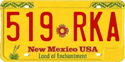 NM license plate 519RKA