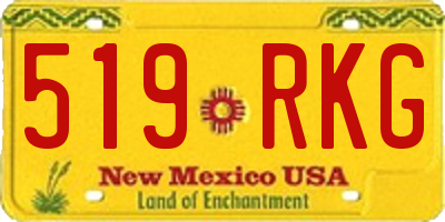 NM license plate 519RKG