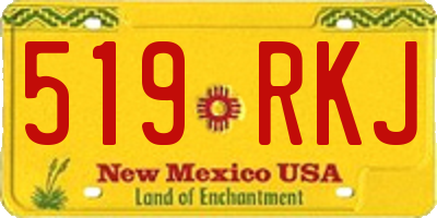 NM license plate 519RKJ