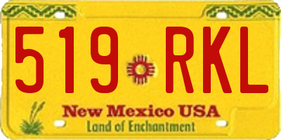 NM license plate 519RKL