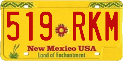 NM license plate 519RKM