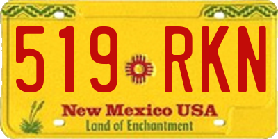 NM license plate 519RKN