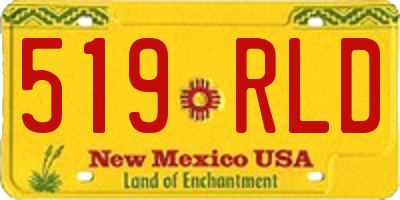 NM license plate 519RLD