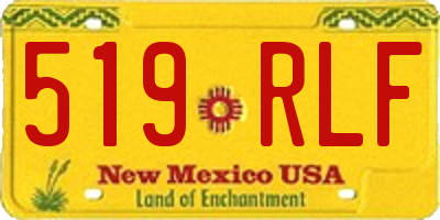 NM license plate 519RLF