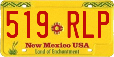 NM license plate 519RLP