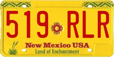 NM license plate 519RLR
