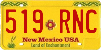 NM license plate 519RNC