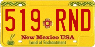 NM license plate 519RND