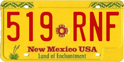 NM license plate 519RNF