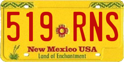 NM license plate 519RNS