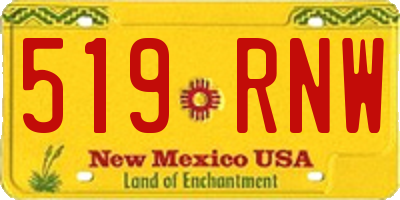 NM license plate 519RNW
