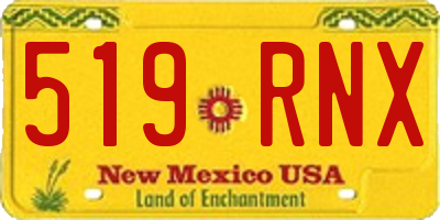 NM license plate 519RNX