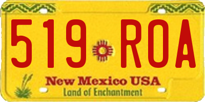 NM license plate 519ROA