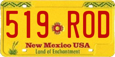 NM license plate 519ROD