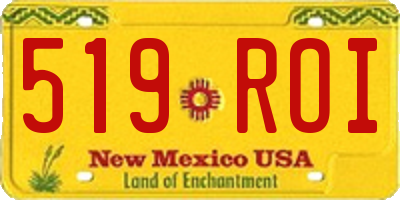 NM license plate 519ROI