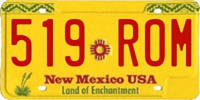 NM license plate 519ROM