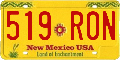 NM license plate 519RON
