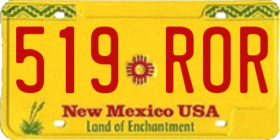 NM license plate 519ROR