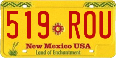NM license plate 519ROU