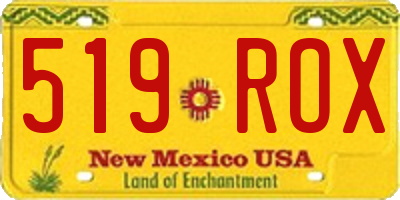 NM license plate 519ROX