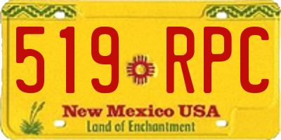 NM license plate 519RPC